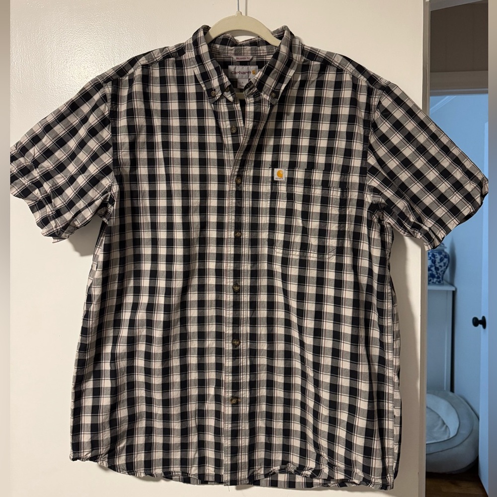 Carhartt Plaid Short Sleeve Shirt - Black and White